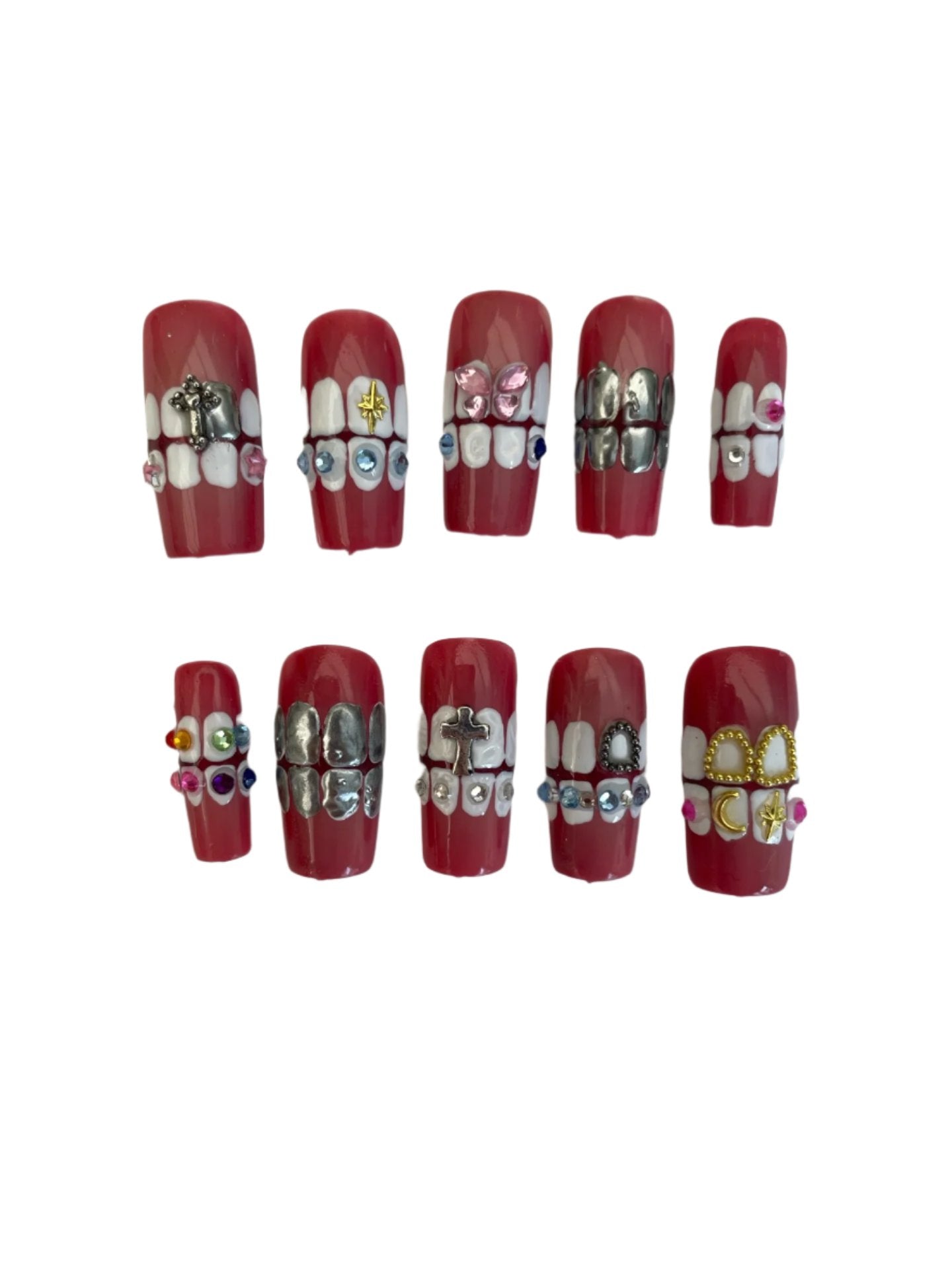 (MTO) Blinged Out Grillz Full Set